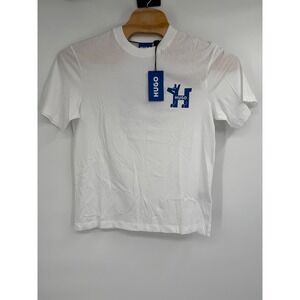 Hugo‎ White Blue Noladogg T-Shirt Graphic Short Sleeve New Sz S Men's